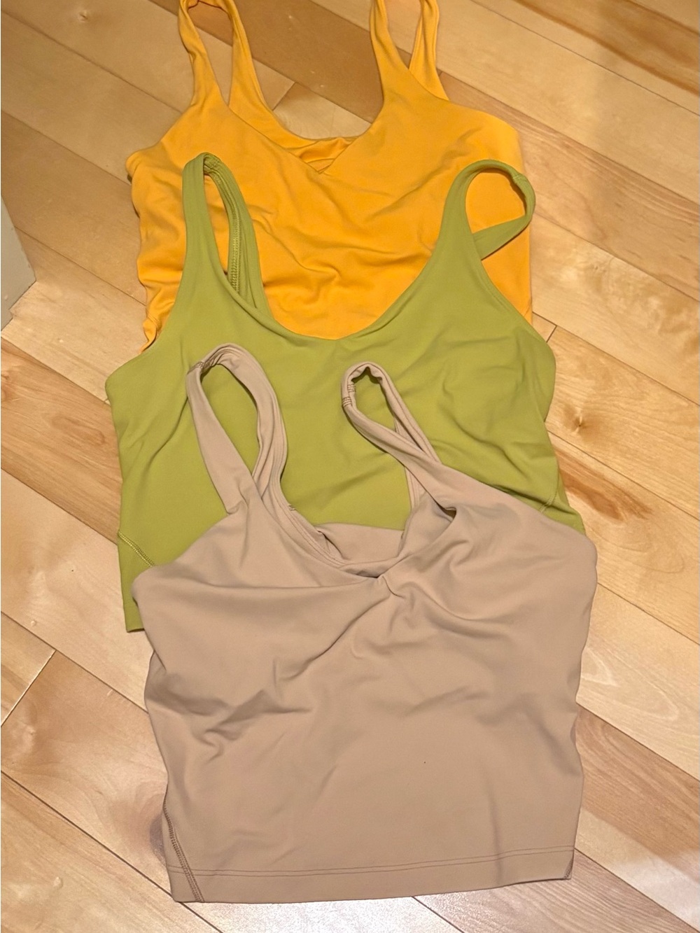 lululemon align waist  Tank Trio in Mango, Green, Beige size 8
